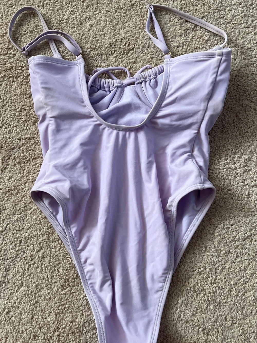 Lilac One-Piece Swimsuit with Adjustable Straps